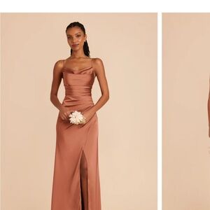 Birdy Grey Lydia Matte Satin Bridesmaid Dress (Terracotta, size XL)